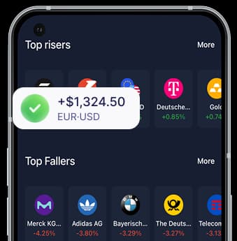 Image of a person trading and a profit image